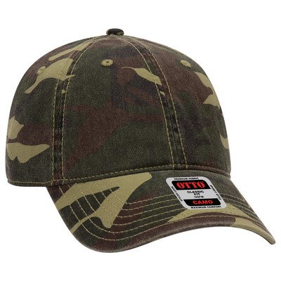 OTTO 6 Panel Low Profile Camouflage Garment Washed Cotton Twill Baseball Cap